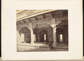 Agra; Das Fort, Innenraum des Zenana, zeigt die Mosaikarbeit