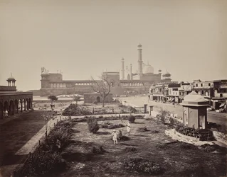 Delhi. Ansicht der Nordseite der Jama Masjid, der bedeutendsten muslimischen Gebetsstätte