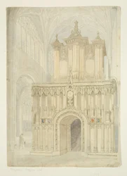 Orgel und Orgelempore der St. Mary Redcliffe Kirche, ca. 1840