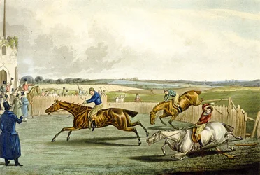 Vierte Meile, aus Steeplechasing, graviert von Charles Hunt