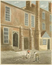 Überreste von Bristol Castle an einem Haus in Castle Green