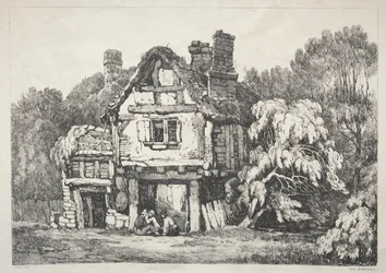 Eine Serie von alten Gebäuden und ländlichen Hütten im Norden Englands: In der Nähe von Ashbourn, 1821
