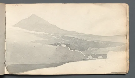 Skizzenbuch: "Gebirgige Landschaft mit Brücke"