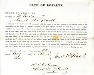 Loyalitätseid von Samuel R. Black aus Missouri, County of St. Louis