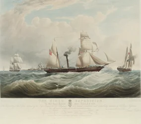Die Nigeria-Expedition, am Zusammenfluss der Flüsse Niger und Benoue, die Schiffe Albert, Sudan und Wilberforce vor Holyhead (Wales), August-Oktober 1841