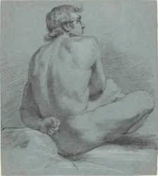 Sitzender männlicher Akt