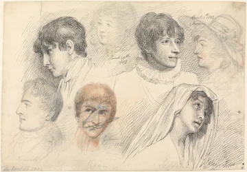 Porträtstudien von Schauspielern, darunter Mary Wells als Cowslip, John Kemble, Edmund Kean und Sarah Siddons als Hermione