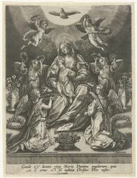Madonna mit Kind umgeben von Engeln