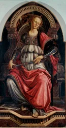 Allegorie der Stärke. Um 1470. Maße: 167 x 87 cm. Galleria degli Uffizi (Ämter), Florenz