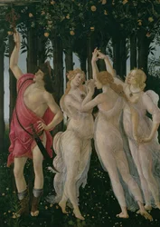 Detail der drei Grazien und des Merkur aus dem Frühling, Detail von 558