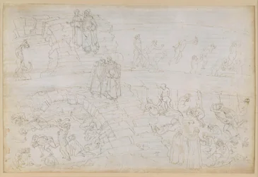 Die Göttliche Komödie, Inferno XXIX. Vergil und Dante im achten Kreis der Hölle (Malebolge), 10. Bolgia: Bestrafung der Fälscher und Alchemisten
