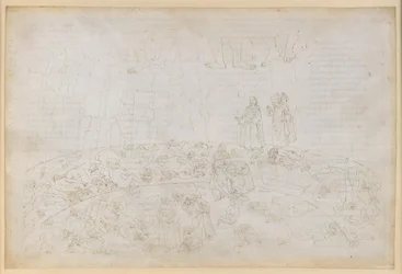 Die Göttliche Komödie, Inferno XXXII. Neunter Kreis (Cocytus), 1. und 2. Streifen: Bestrafung der Verwandten- und Vaterlandsverräter im Eis der Caina und Antenora