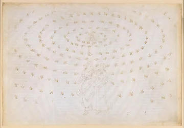 La Divina Commedia, Paradiso XXIV. Achte Sphäre (Fixsternhimmel): Beatrice bittet Petrus, ihren Schüler im wahren Glauben zu prüfen, der ersten theologischen Tugend; Dantes Glaubensbekenntnis