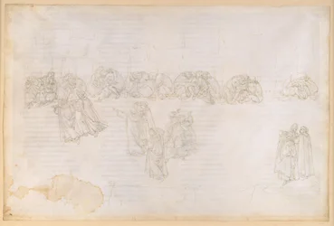 Die Göttliche Komödie, Purgatorio XIII. Zweiter Ring des Purgatoriums: Buße für Missgunst und Schadenfreude; Gespräch mit Sapia Salvani