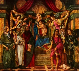 Madonna auf dem Thron mit sechs Heiligen, 1483