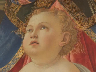 Maria mit Kind und fünf Engeln