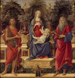 Thronende Maria mit dem Kinde und Heiligen