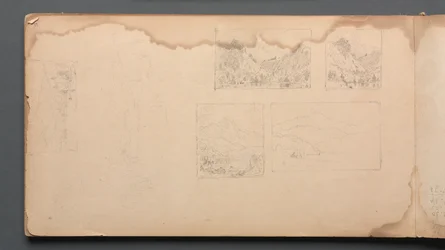 Skizzenbuch, Seite 39: Maine Landschaft Vignetten, 1859
