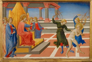 Der Heilige Hieronymus träumt, dass Christus seine Geißelung durch zwei Engel befiehlt