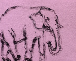Abstrakter rosa Elefant