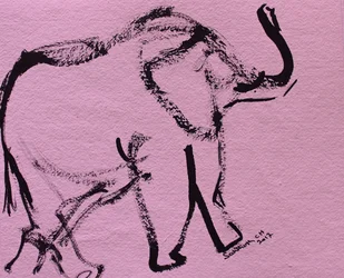 Abstrakter rosa Elefant