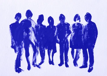 Verbundene blaue Formen