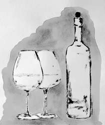 Elegantes Stillleben mit Wein