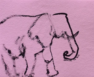 Minimalistischer rosa Elefant