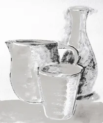 Skizze eines monochromen Stilllebens