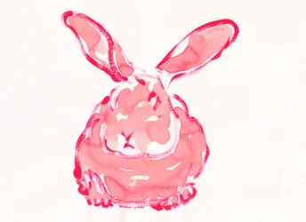 Roter Aquarellhase