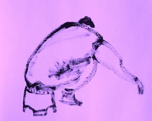 Hockende Menschenform