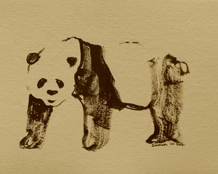 Stilisierte Panda-Zeichnung