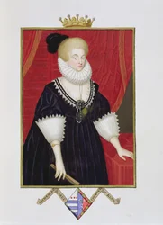 Porträt von Lady Catherine Grey (ca. 1538-1668), Gräfin von Kent, aus „Memoiren vom Hof Königin Elisabeths“, veröffentlicht 1825