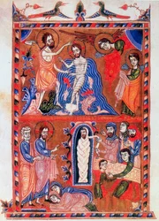 Taufe Jesu und die Auferweckung des Lazarus, 1336