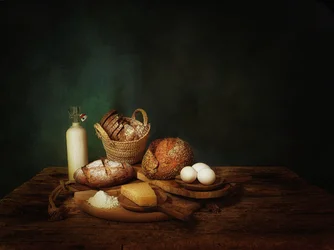 Rustikales Bäckerei-Stillleben