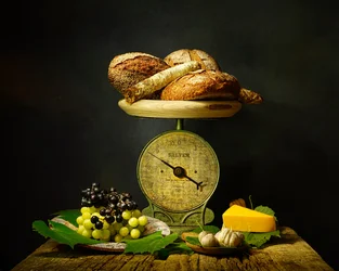 Rustikales Brotstillleben