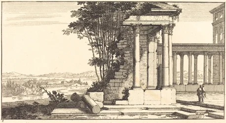 Landschaft mit klassischen Ruinen
