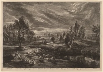 Landschaft mit einem Dorf