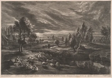 Landschaft mit Schafen, aus Die kleinen Landschaften