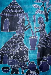 Stoff hergestellt mit Batik-Technik, Togo Handwerk