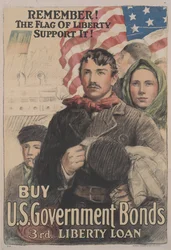 Erinnere dich! Die Flagge der Freiheit unterstütze sie! Kaufe US-Regierungsanleihen, 3. Liberty Loan