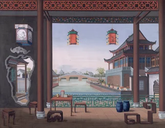 Zeichnung des Inneren des Hauses eines chinesischen Beamten