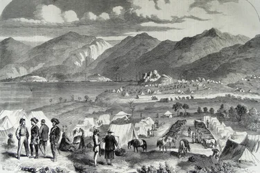 Lager der Sikh-Kavallerie in Cowloong