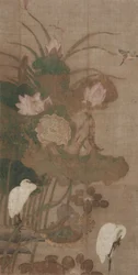 Lotusblumen, Insekten und Vögel, Hängerolle