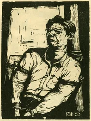 Wang Shu-is Kriegsgefangener. Holzschnitt, in „Woodcuts of war-time China 1937-1945“, Shanghai