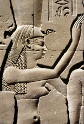 Altes Ägypten, Wandrelief, Göttin Isis, Tempel von Horus, Edfu, 237 - 57 v. Chr.