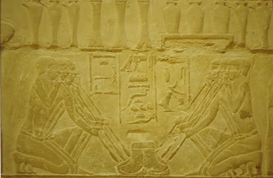 Altes Ägypten, Wandrelief, Juweliere schmelzen Gold, Merereuka Mastaba/Grab, 6. Dynastie, Saqqara, Ägypten
