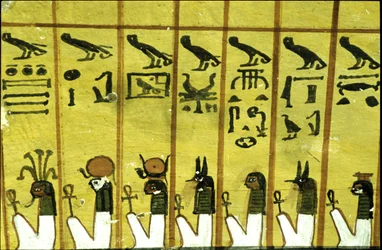 Altes Ägypten, Wandmalerei, Grab von Inherkhau, Theben, Grab der Adligen, 20. Dynastie, Sieben der zwölf Stunden der Nacht