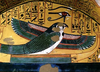Luxor - Theben: Linkes Ufer des Nils. Deir el Medineh: Nekropole der Handwerker. Grab von Sennedjem. 18. Dynastie. Darstellung des Gottes Horus