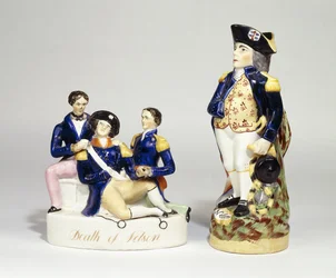 Eine Staffordshire-Porträtgruppe des Todes von Nelson